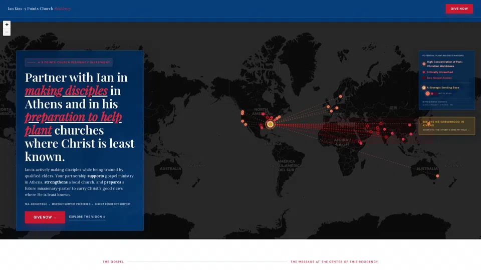 Homepage snapshot at launch