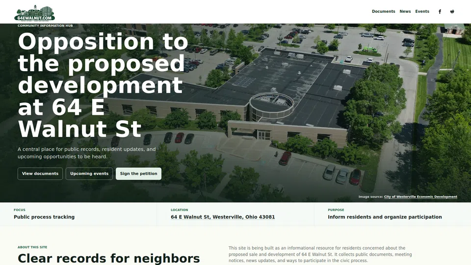 Homepage snapshot at launch