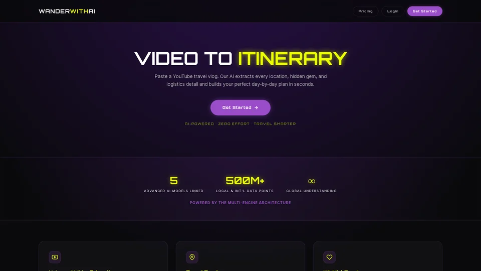 Homepage snapshot at launch