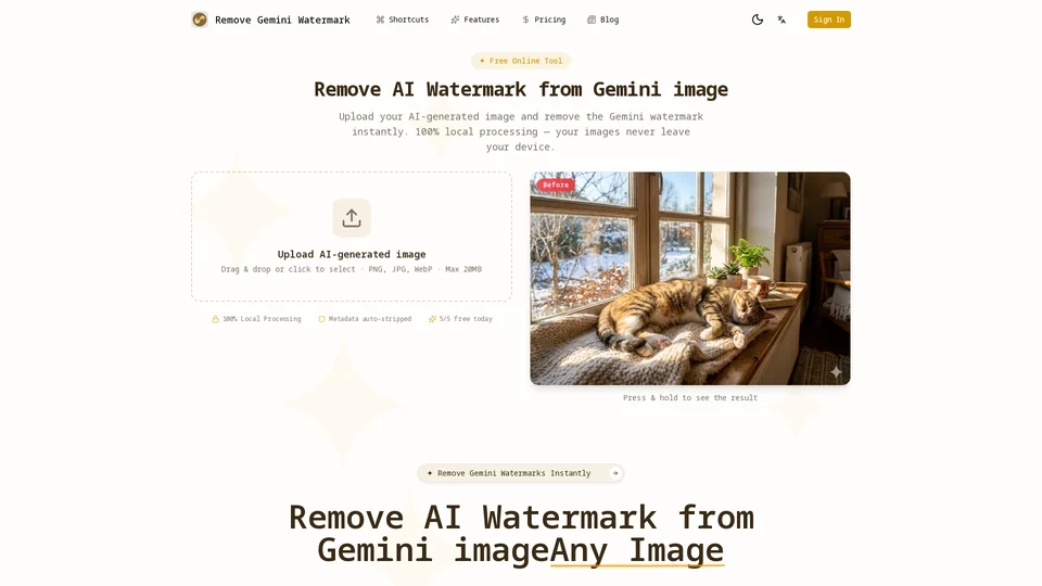 Homepage snapshot at launch