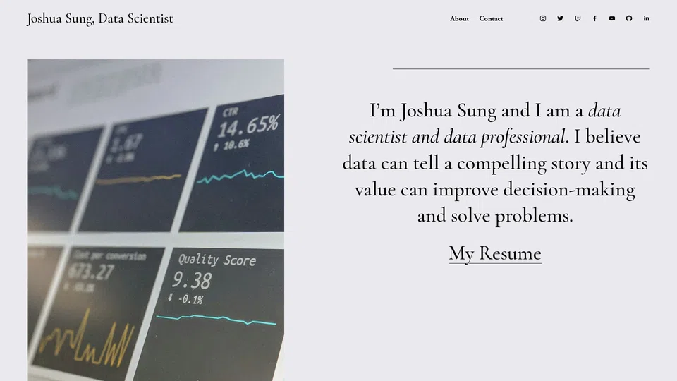 Homepage snapshot at launch