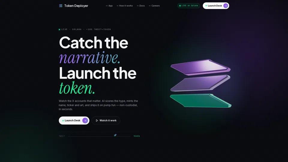 Homepage snapshot at launch
