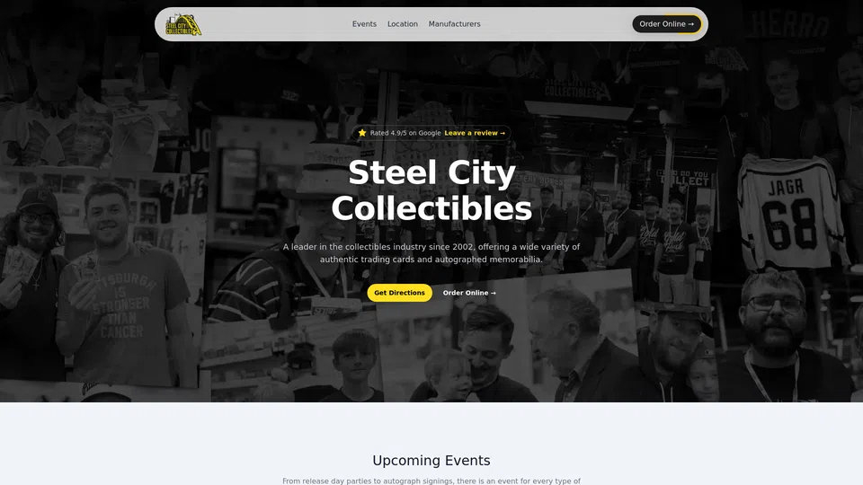 Homepage snapshot at launch