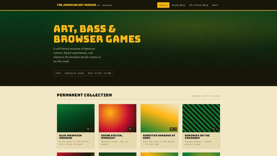 Homepage snapshot at launch