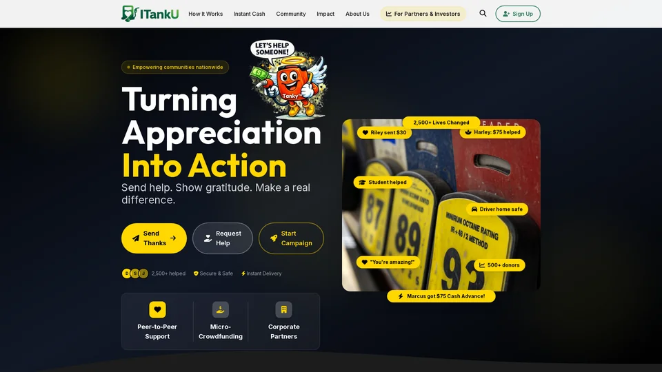 Homepage snapshot at launch