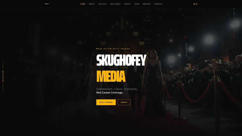 Homepage snapshot at launch
