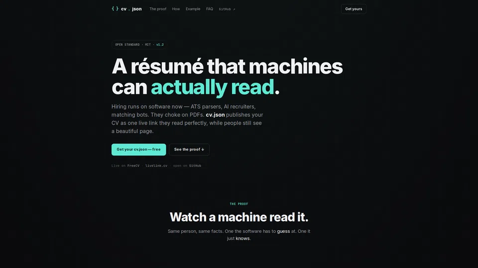 Homepage snapshot at launch