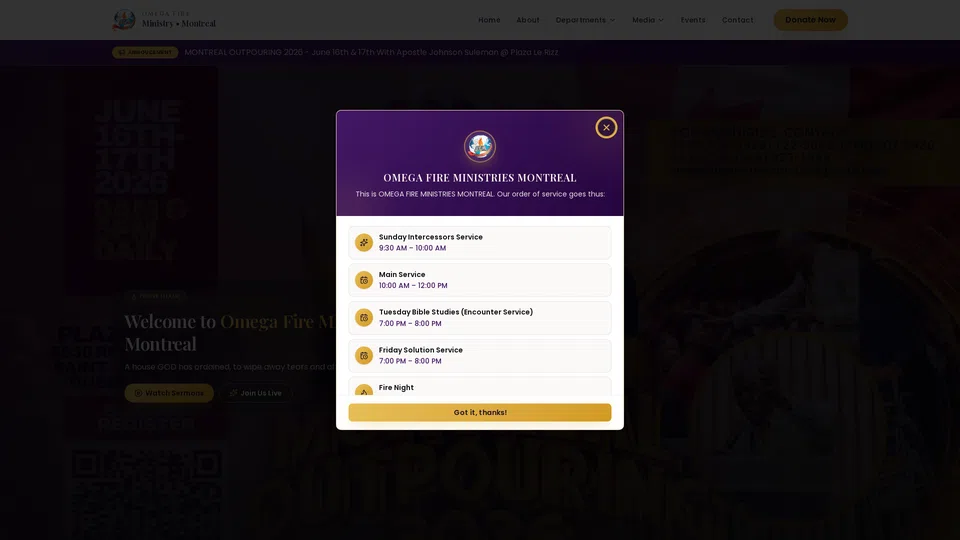 Homepage snapshot at launch