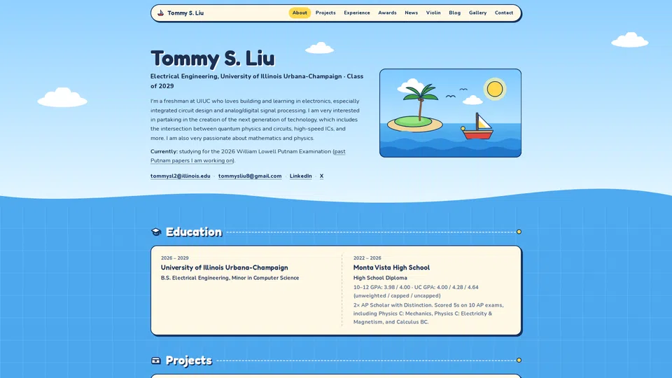 Homepage snapshot at launch