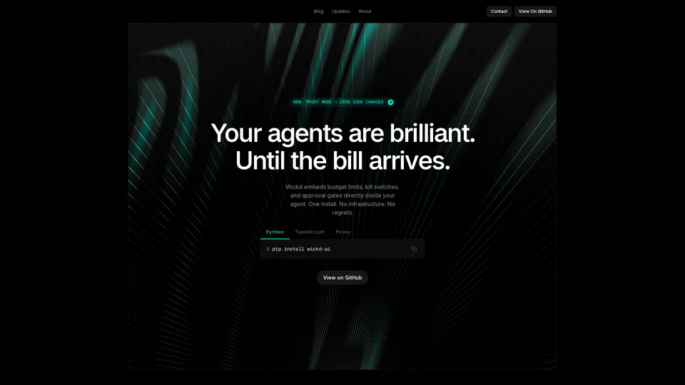 Homepage snapshot at launch