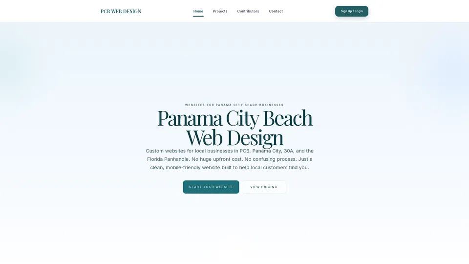 Homepage snapshot at launch