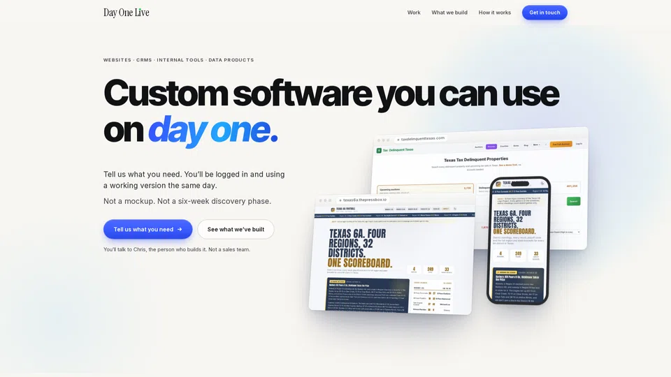 Homepage snapshot at launch