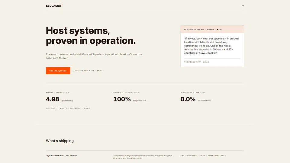 Homepage snapshot at launch