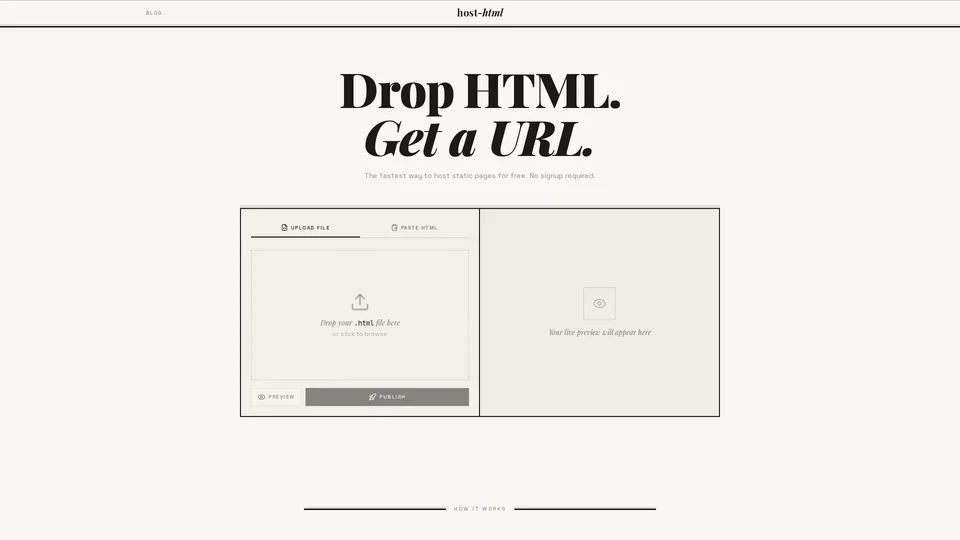 Homepage snapshot at launch