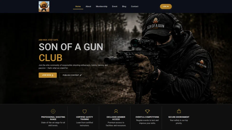 Homepage snapshot at launch