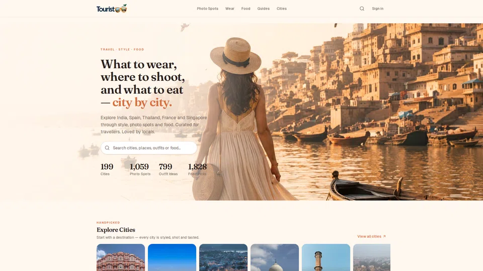 Homepage snapshot at launch