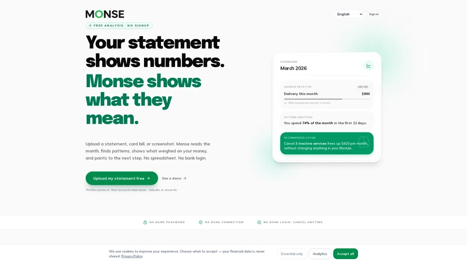 Homepage snapshot at launch
