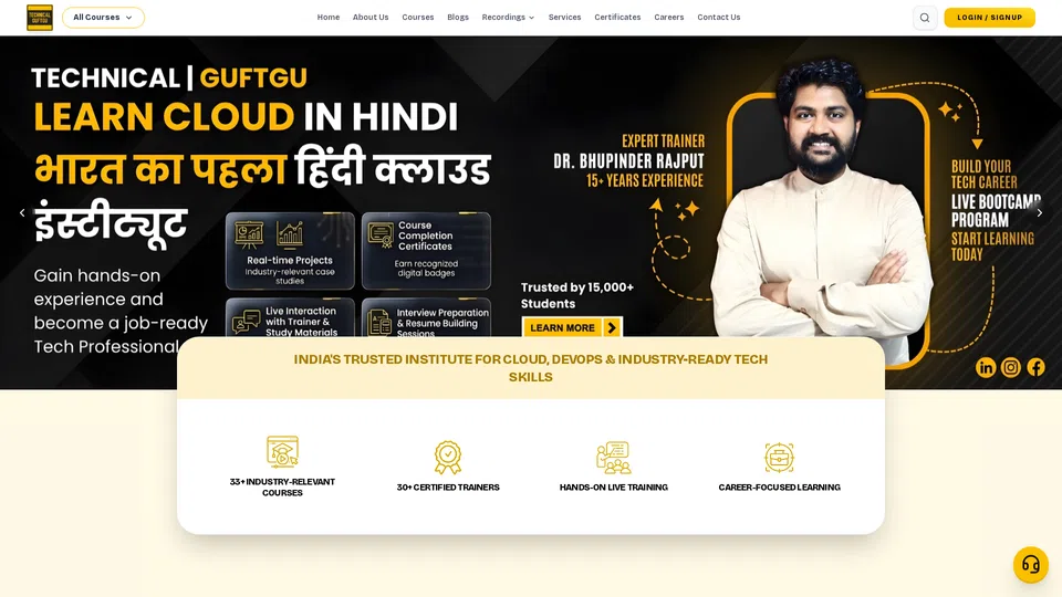Homepage snapshot at launch
