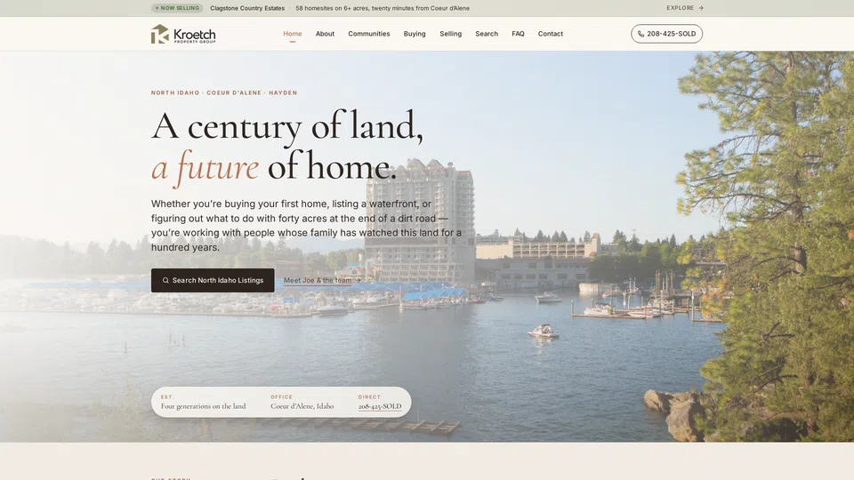 Homepage snapshot at launch