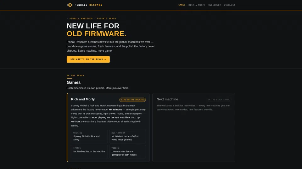 Homepage snapshot at launch