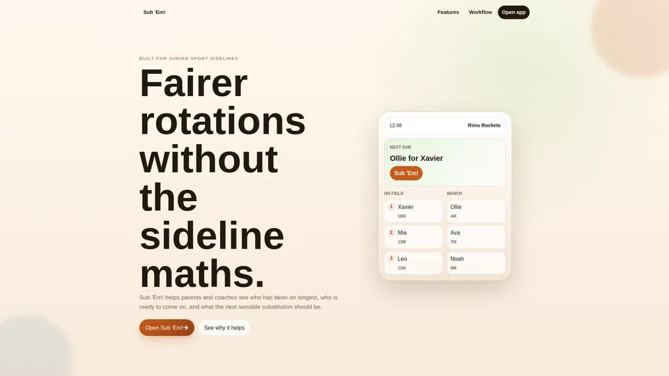 Homepage snapshot at launch