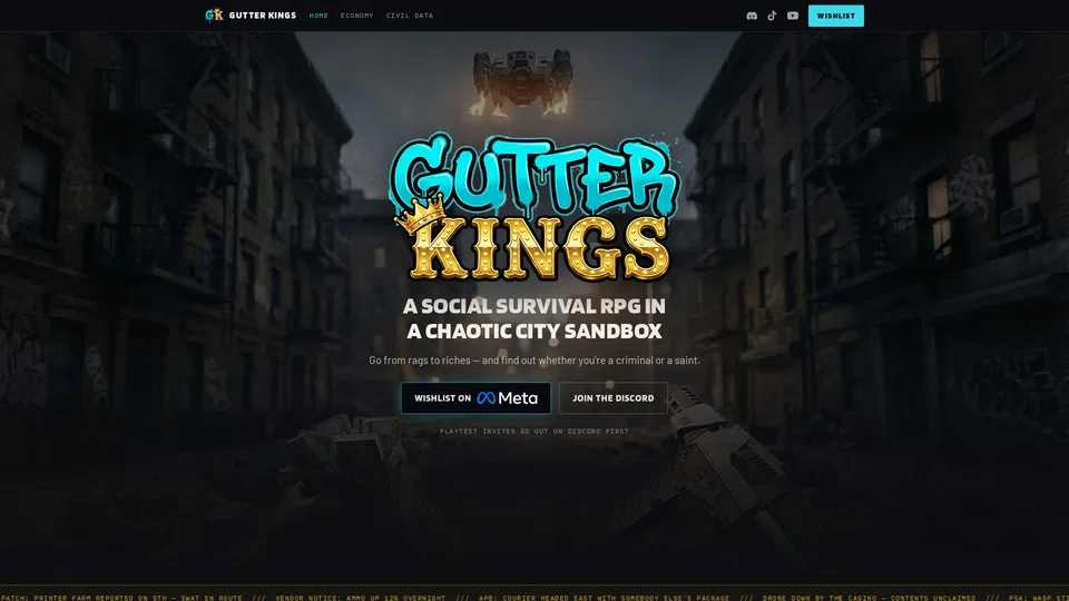 Homepage snapshot at launch