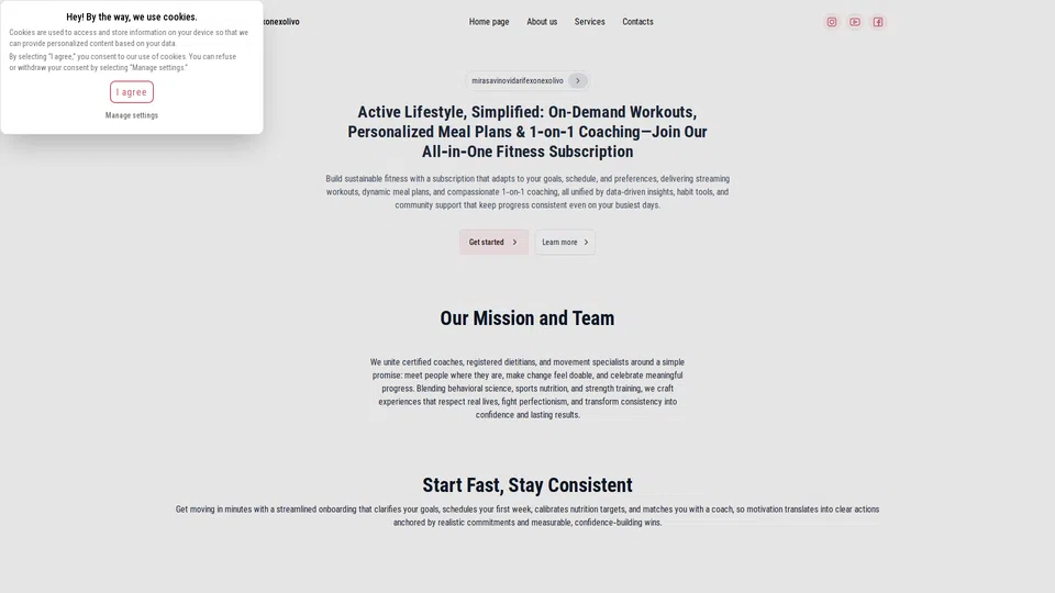 Homepage snapshot at launch