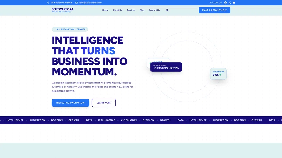 Homepage snapshot at launch