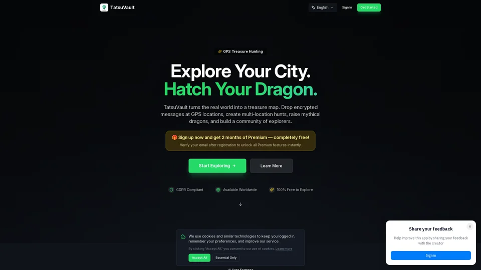 Homepage snapshot at launch