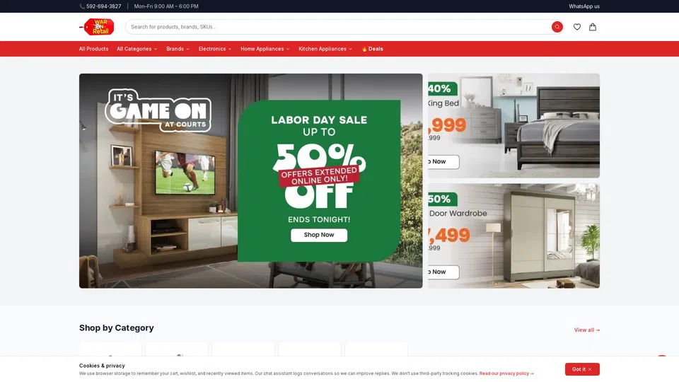 Homepage snapshot at launch