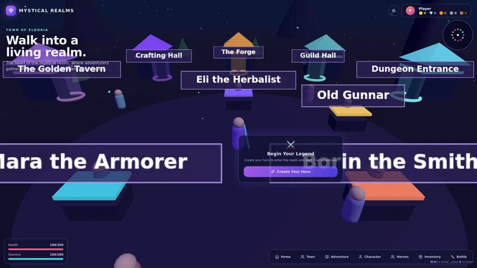Homepage snapshot at launch