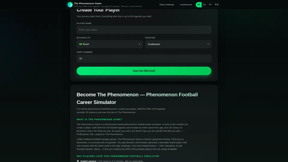 Homepage snapshot at launch