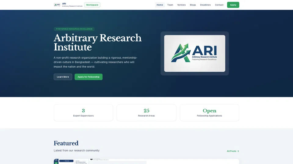 Homepage snapshot at launch