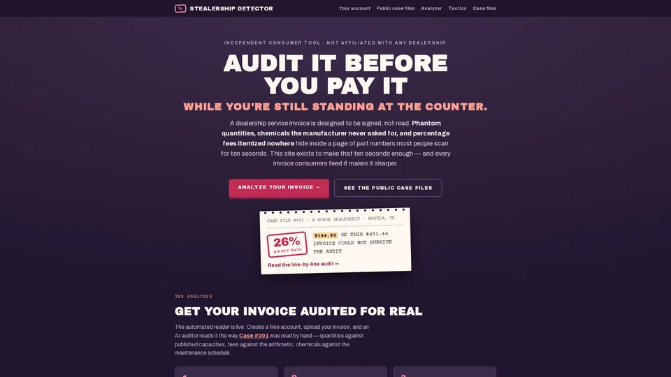 Homepage snapshot at launch