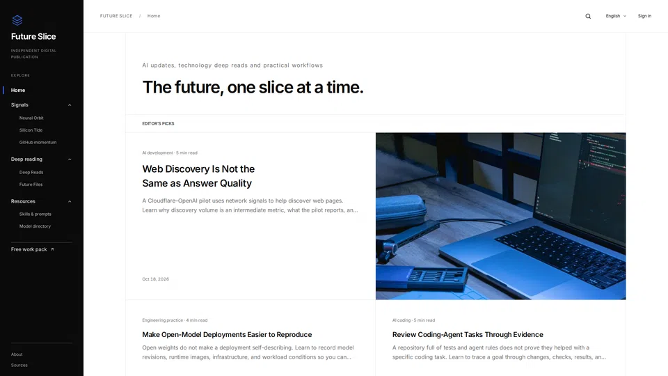 Homepage snapshot at launch