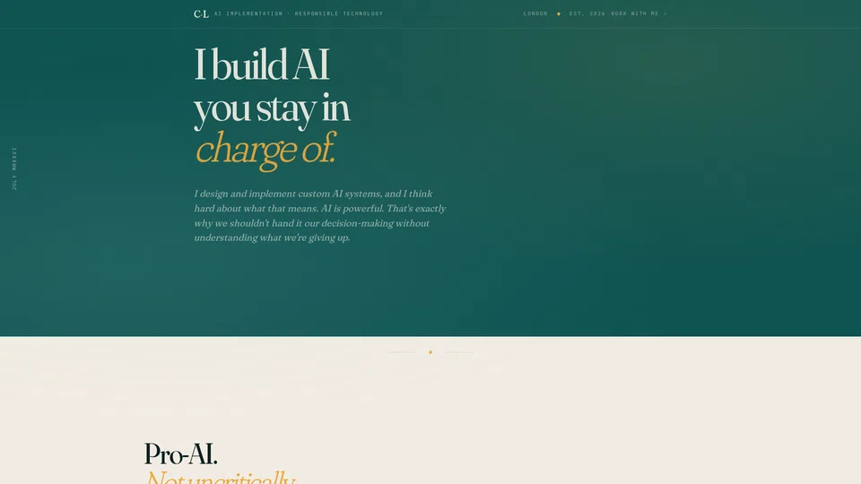 Homepage snapshot at launch