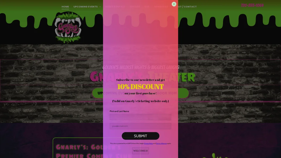Homepage snapshot at launch