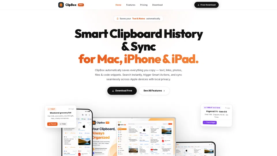 Homepage snapshot at launch