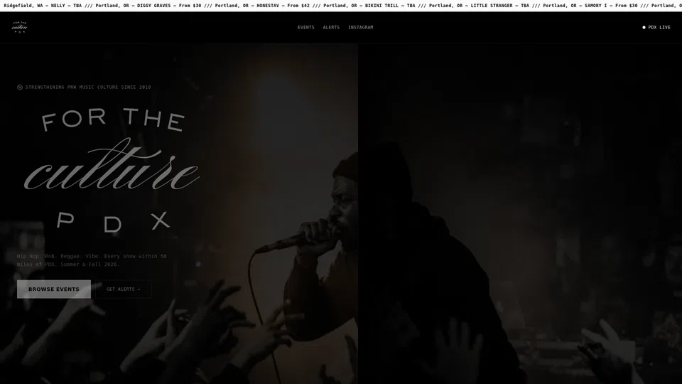 Homepage snapshot at launch