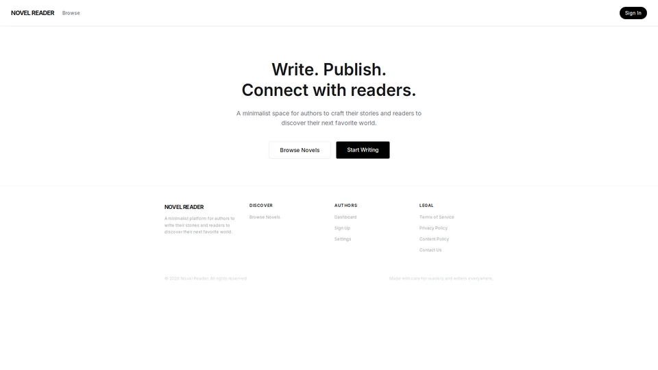 Homepage snapshot at launch