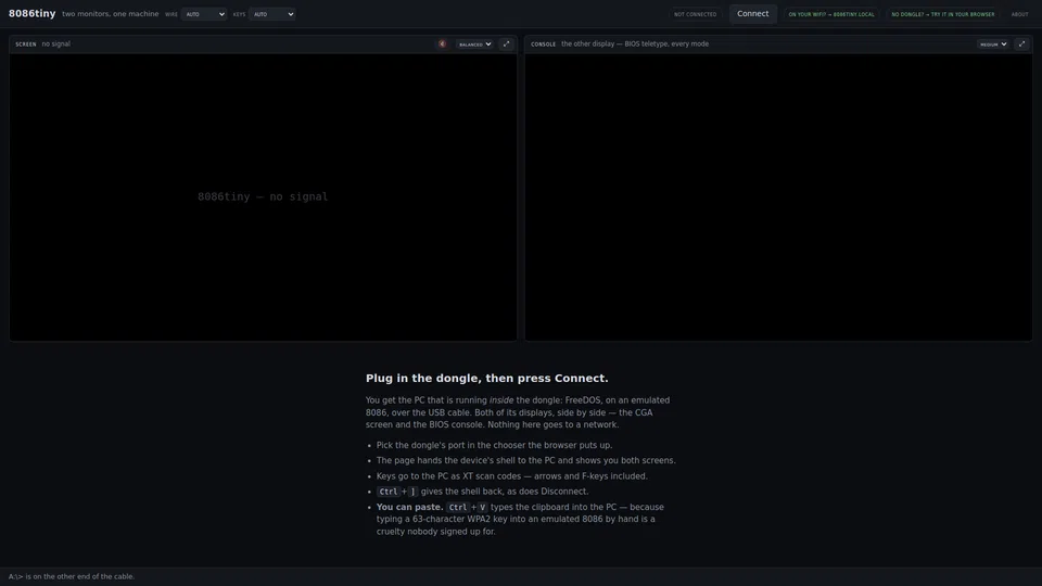 Homepage snapshot at launch