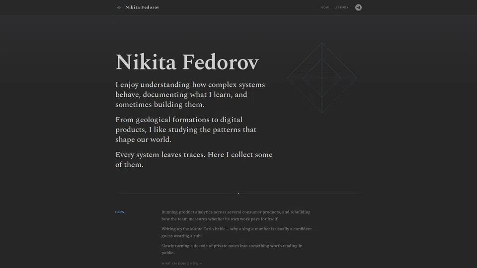 Homepage snapshot at launch