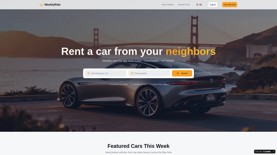 Homepage snapshot at launch