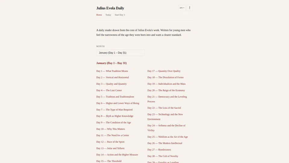 Homepage snapshot at launch
