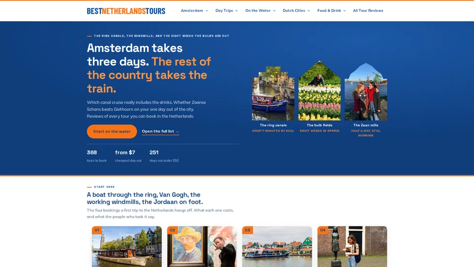 Homepage snapshot at launch