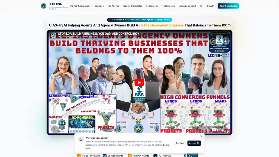Homepage snapshot at launch