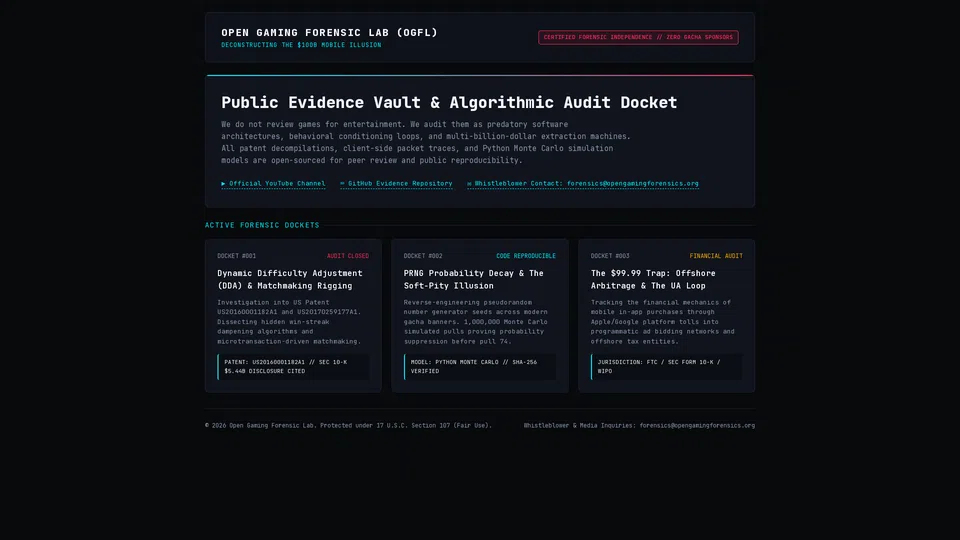Homepage snapshot at launch