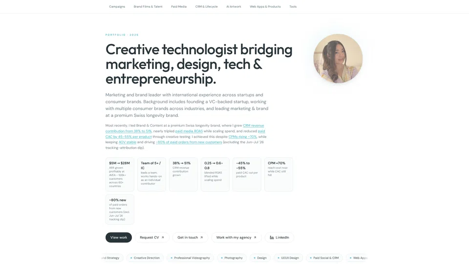 Homepage snapshot at launch