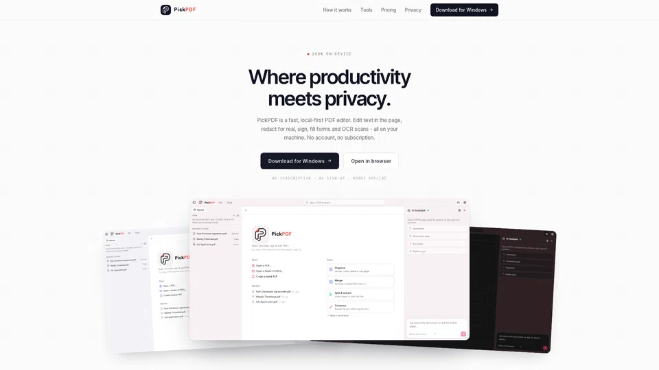 Homepage snapshot at launch