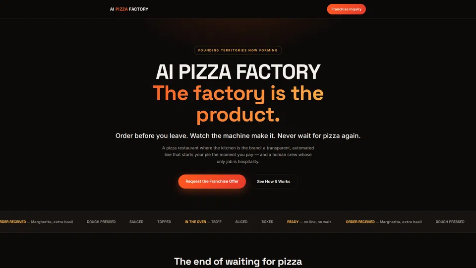Homepage snapshot at launch